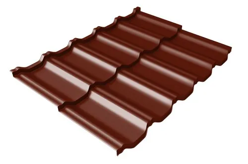 Металлочерепица модульная Квинта Uno Grand Line c 3D резом 0,45 PE RAL 3005 красное вино купить в Прокопьевске