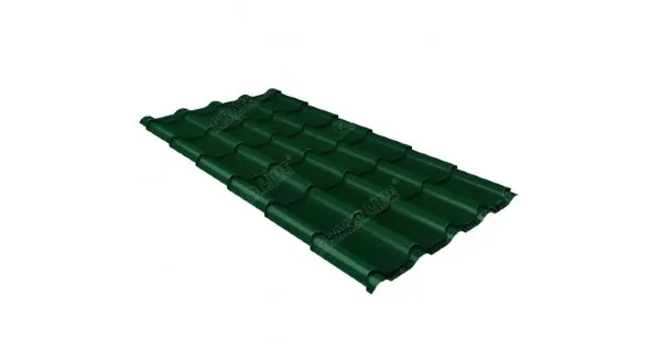 Металлочерепица камея 0,5 Satin RAL 6005 зеленый мох купить в Прокопьевске
