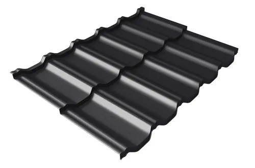 Металлочерепица модульная Квинта Uno Grand Line c 3D резом 0,5 Velur RAL 9005 черный купить в Прокопьевске