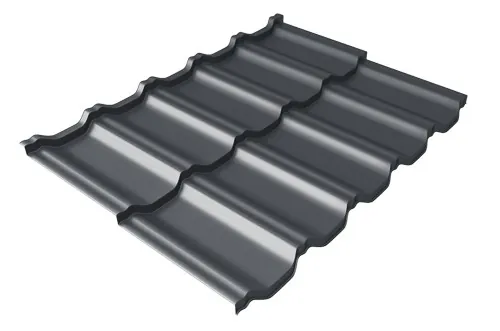 Металлочерепица модульная Квинта Uno Grand Line c 3D резом 0,5 Velur RAL 7024 мокрый асфальт купить в Прокопьевске