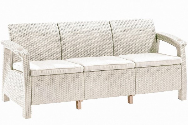 Трёхместный диван  Yalta Sofa 3 Seat белый купить в Прокопьевске
