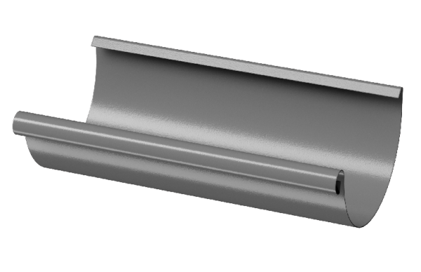 Желоб полукруглый D125 3 м Döcke STAL PREMIUM Графит, (RAL 7024) купить в Прокопьевске