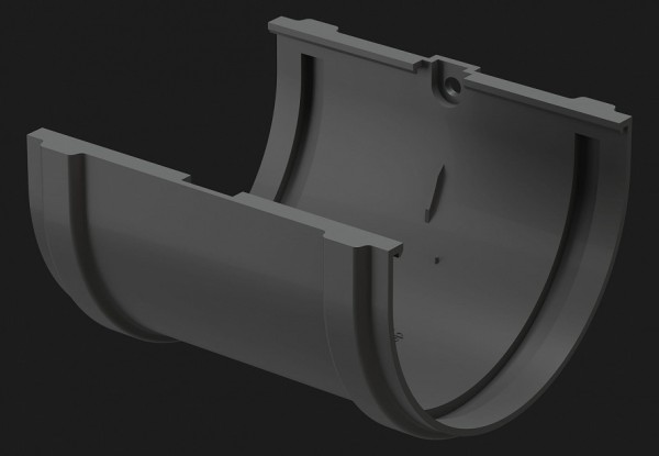 Соединитель желоба Docke Premium ПВХ - Графит купить в Прокопьевске