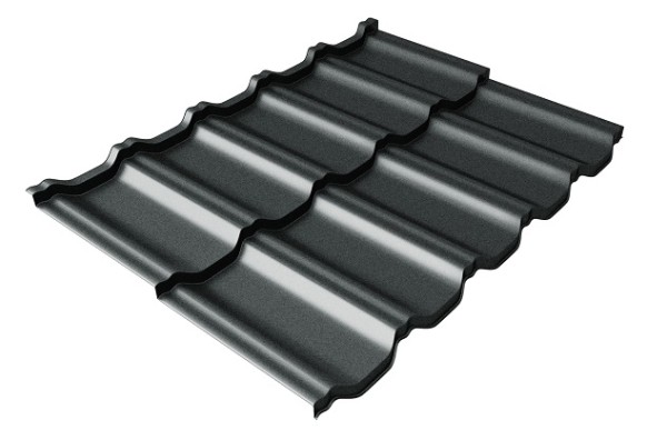 Металлочерепица модульная Квинта Uno Grand Line c 3D резом 0,5 GreenСoat Pural Matt RR2Н3 (RAL 7016 антрацитово-серый) купить в Прокопьевске