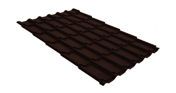 Металлочерепица классик GL 0,5 GreenCoat Pural Matt RR 887 шоколадно-коричневый (RAL 8017 шоколад) купить в Прокопьевске