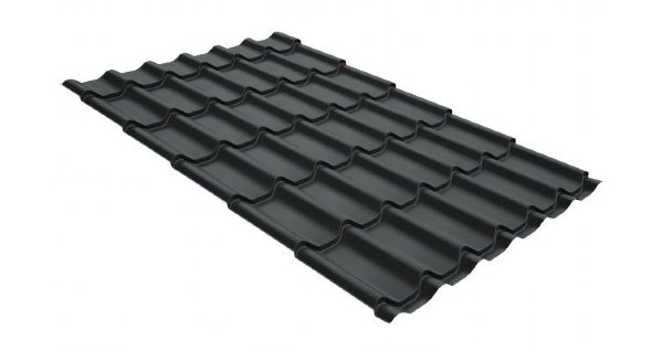 Металлочерепица классик GL 0,5 GreenCoat Pural RR 23 темно-серый (RAL 7024 мокрый асфальт) купить в Прокопьевске