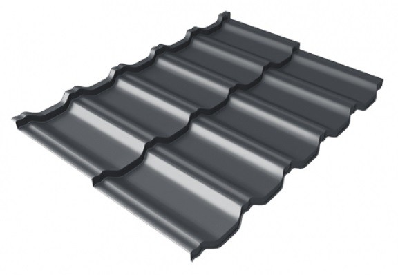 Металлочерепица модульная Квинта Uno Grand Line c 3D резом 0,5 Satin Мatt RAL 7024 мокрый асфальт купить в Прокопьевске