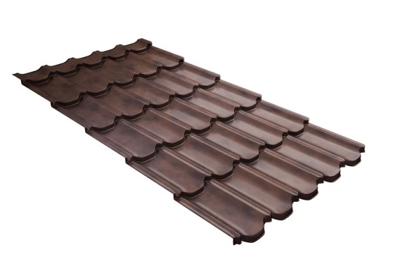 Металлочерепица квинта плюс с  3D резом 0,45 Safari Twincolor Brown купить в Прокопьевске