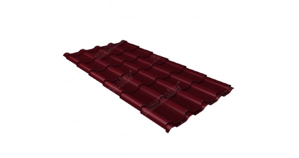 Металлочерепица камея 0,45 Drap RAL 3005 красное вино купить в Прокопьевске