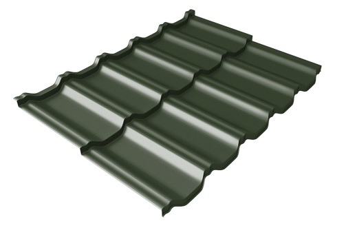 Металлочерепица модульная Квинта Uno Grand Line c 3D резом 0,5 GreenСoat Pural RR 11 темно-зеленый (RAL 6020 хромовая зелень) купить в Прокопьевске