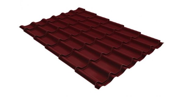 Металлочерепица классик GL 0,5 Velur20 RAL 3005 красное вино купить в Прокопьевске