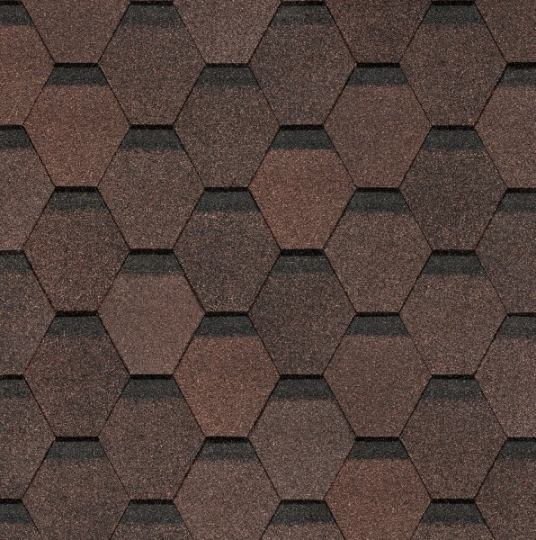 Гибкая черепица Docke, коллекция Шестигранник Коричневый купить в Прокопьевске