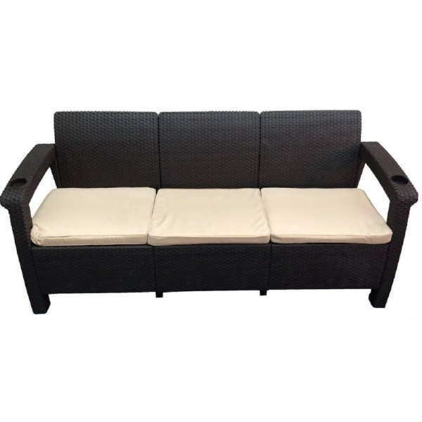 Трёхместный диван  Yalta Sofa 3 Seat венге купить в Прокопьевске