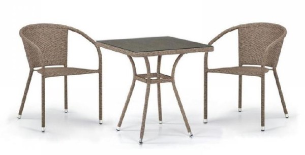 Комплект плетеной мебели AFINA из иск. ротанга T282BNT/Y137C-W56 Light Brown 2Pcs купить в Прокопьевске