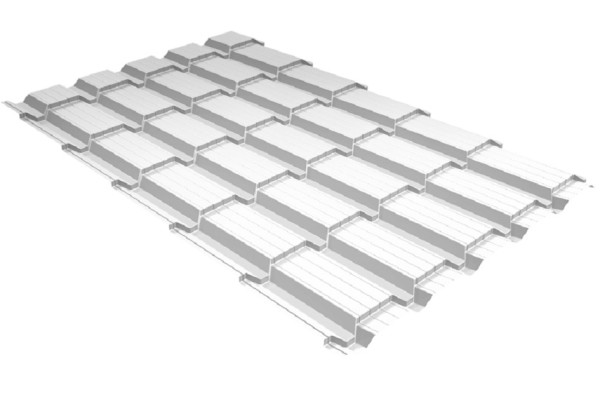 Металлочерепица GL квадро профи 0,5 Satin RAL 9003 сигнальный белый купить в Прокопьевске
