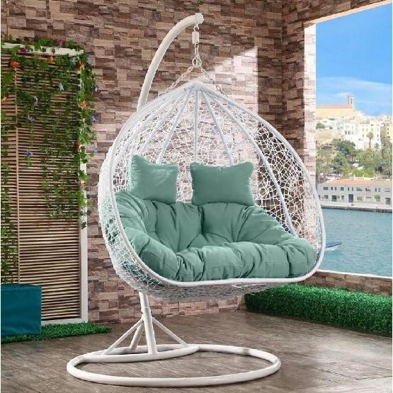 Кресло Подвесное из искусственного ротанга AFM-109A White/Green купить в Прокопьевске
