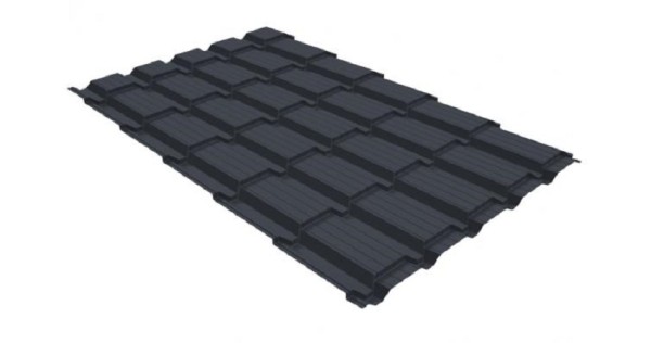 Металлочерепица GL квадро профи 0,5 GreenCoat Pural RR 23 темно-серый (RAL 7024) мокрый асфальт купить в Прокопьевске