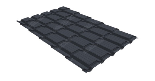 Металлочерепица GL квадро профи 0,5 Satin RAL 7024 мокрый асфальт купить в Прокопьевске