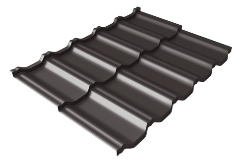 Металлочерепица модульная Квинта Uno Grand Line c 3D резом 0,5 Satin RR 32 темно-коричневый купить в Прокопьевске