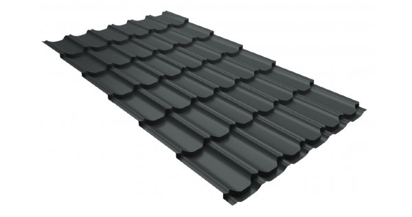 Металлочерепица квинта плюс 0,5 GreenCoat Pural Matt RR 23 темно-серый (RAL 7024 мокрый асфальт) купить в Прокопьевске