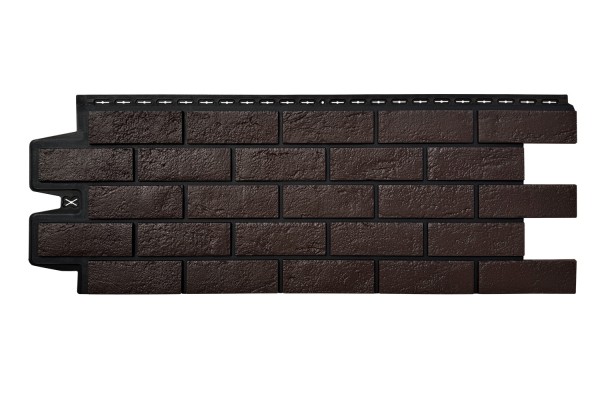ФП Grand Line состаренный кирпич премиум Шоколадный (шов RAL 9005) купить в Прокопьевске